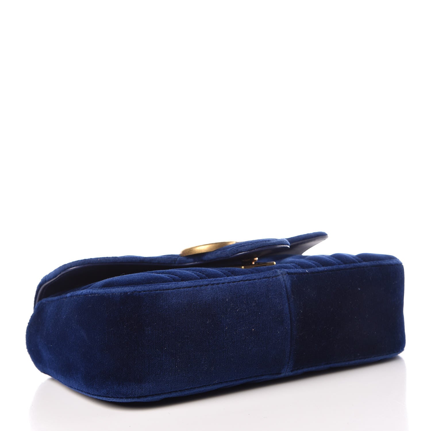 Gucci Velvet Matelasse Mini GG Marmont Shoulder Bag Cobalt Blue 4 of 10