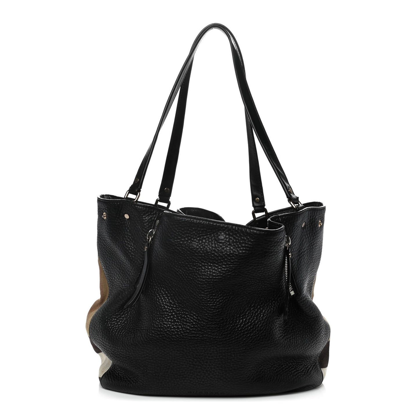 Grainy Calfskin House Check Medium Maidstone Black