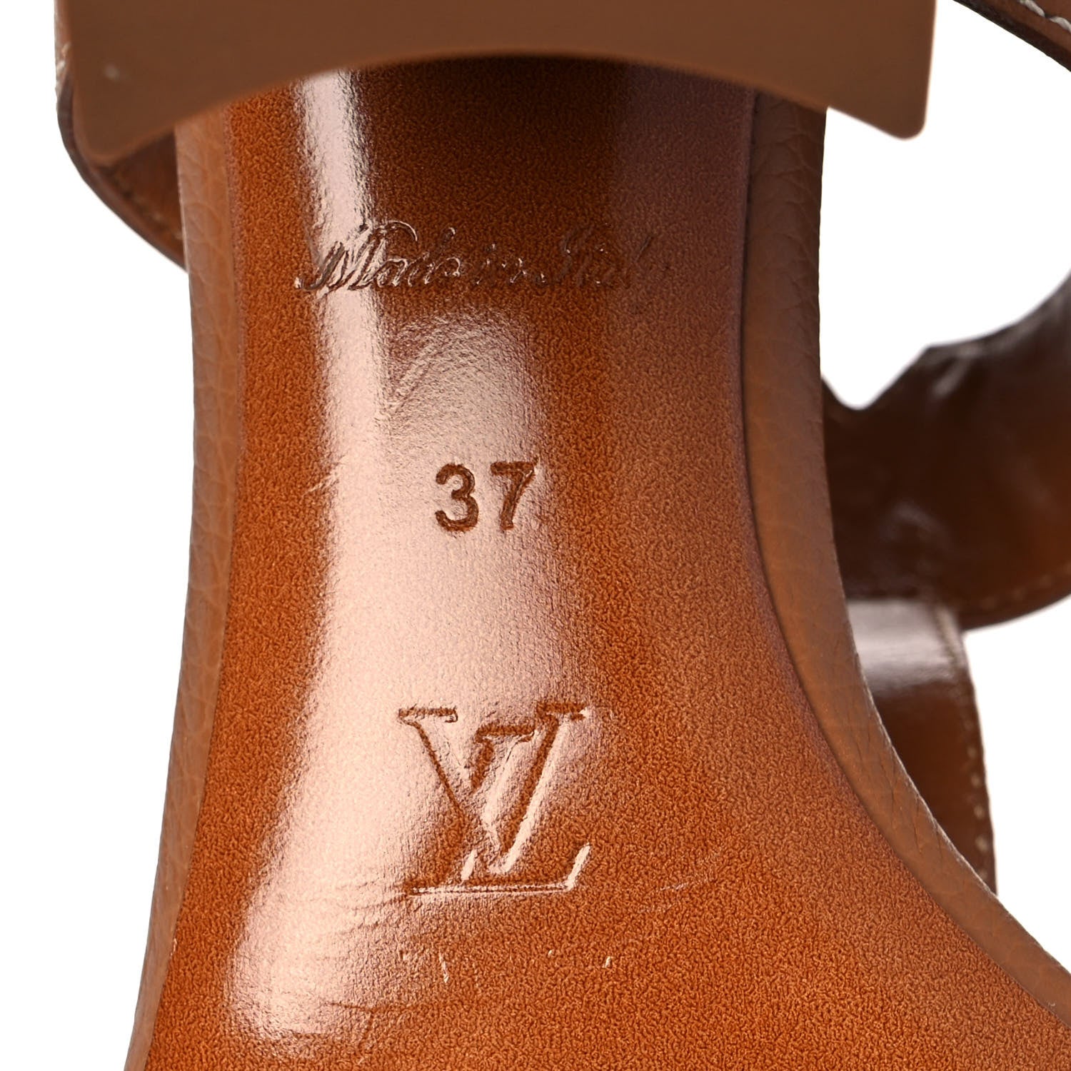 Louis Vuitton Grained Calfskin New Wave Sandals 37 Brown 6 of 9