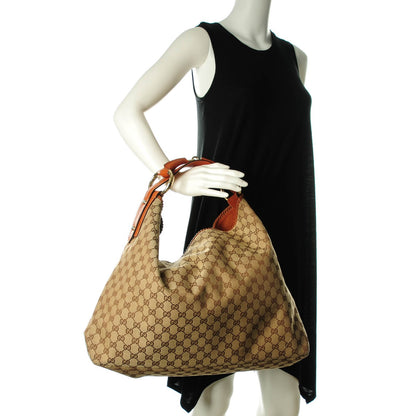 Gucci Monogram Large Horsebit Chain Hobo Brown 2 of 7