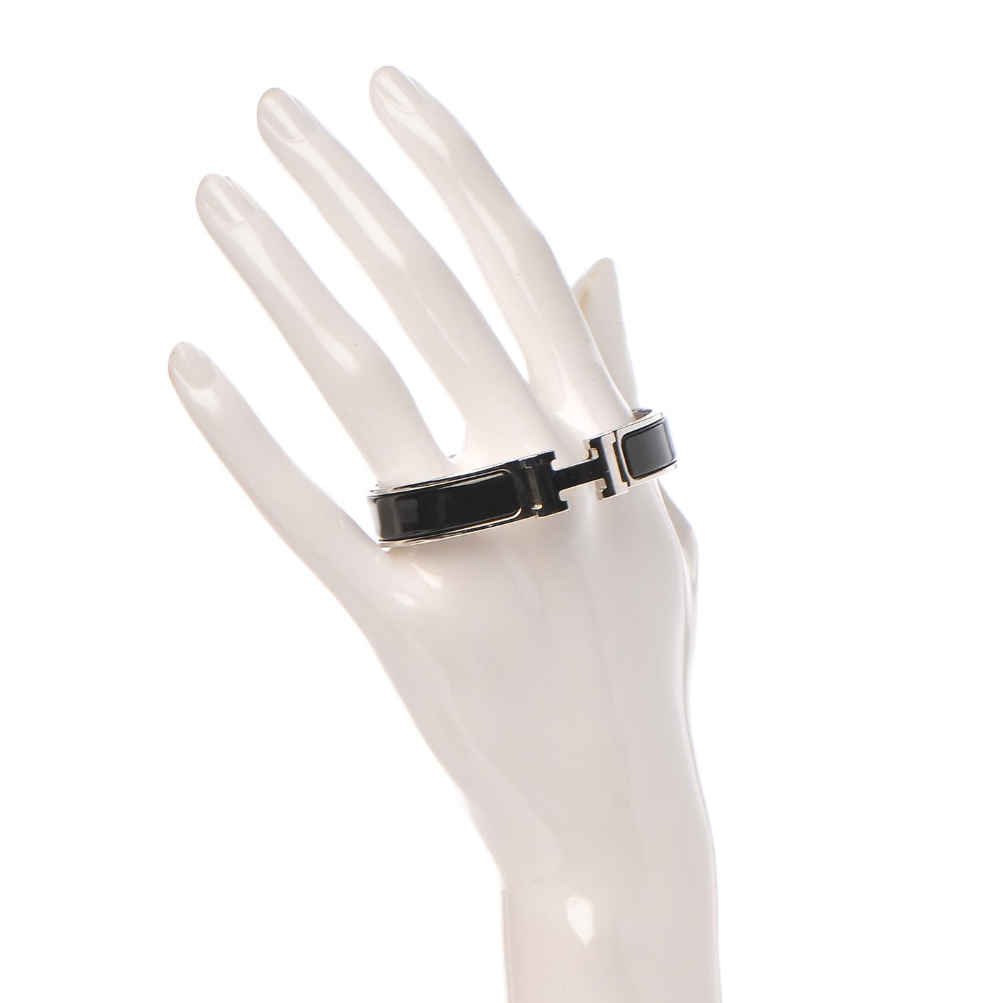 Enamel Narrow Clic Clac H Bracelet PM Black