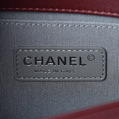 Chanel Calfskin Chevron Quilted Small Boy Flap Burgundy 6 of 13