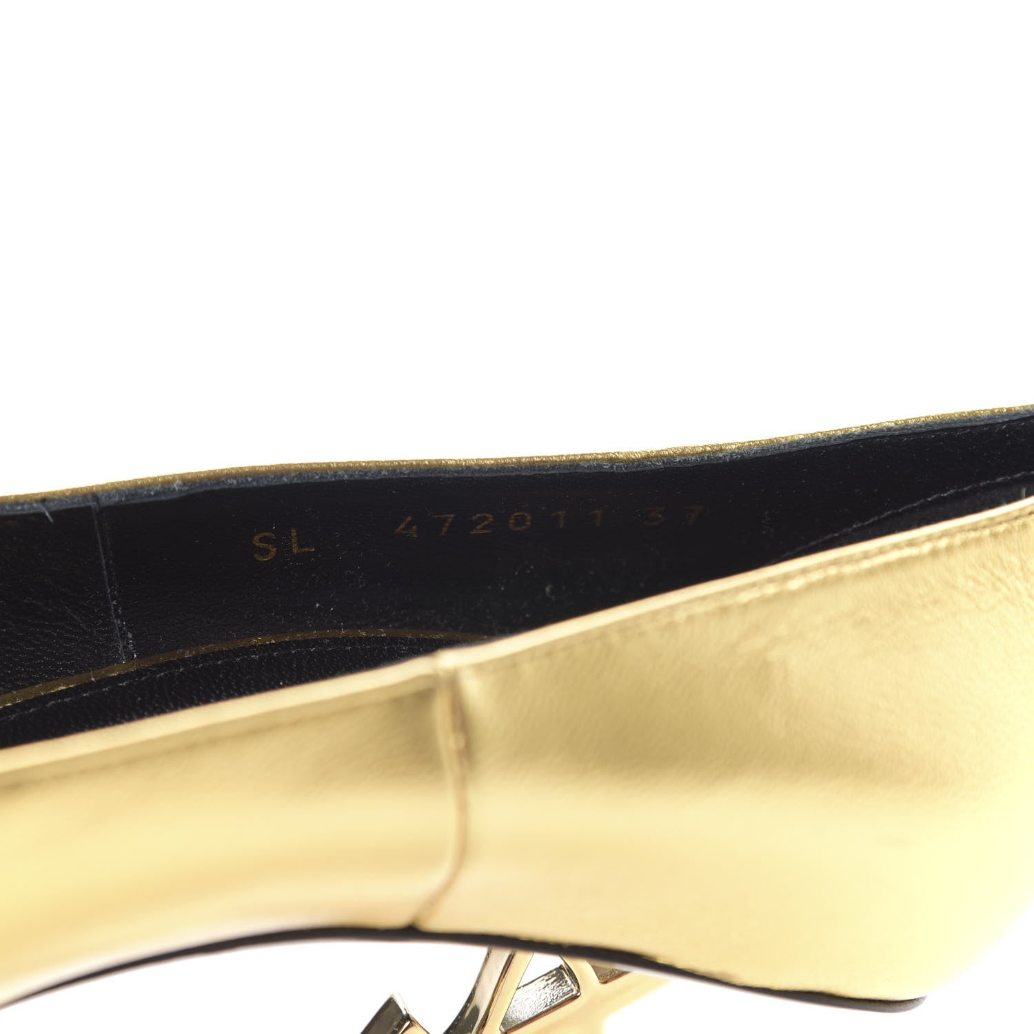 Saint Laurent Metallic Calfskin Opyum 110 Pumps 37 Oro 9 of 10