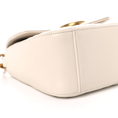 Gucci Calfskin Matelasse Mini GG Marmont Top Handle Shoulder Bag White 9 of 11