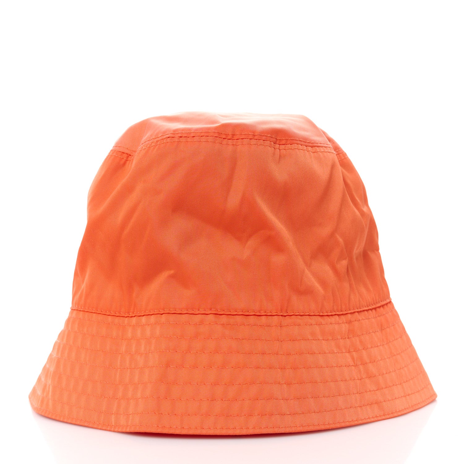 Prada Re-Nylon Metal Triangle Logo Womens Bucket Hat XL Orange 6 of 8