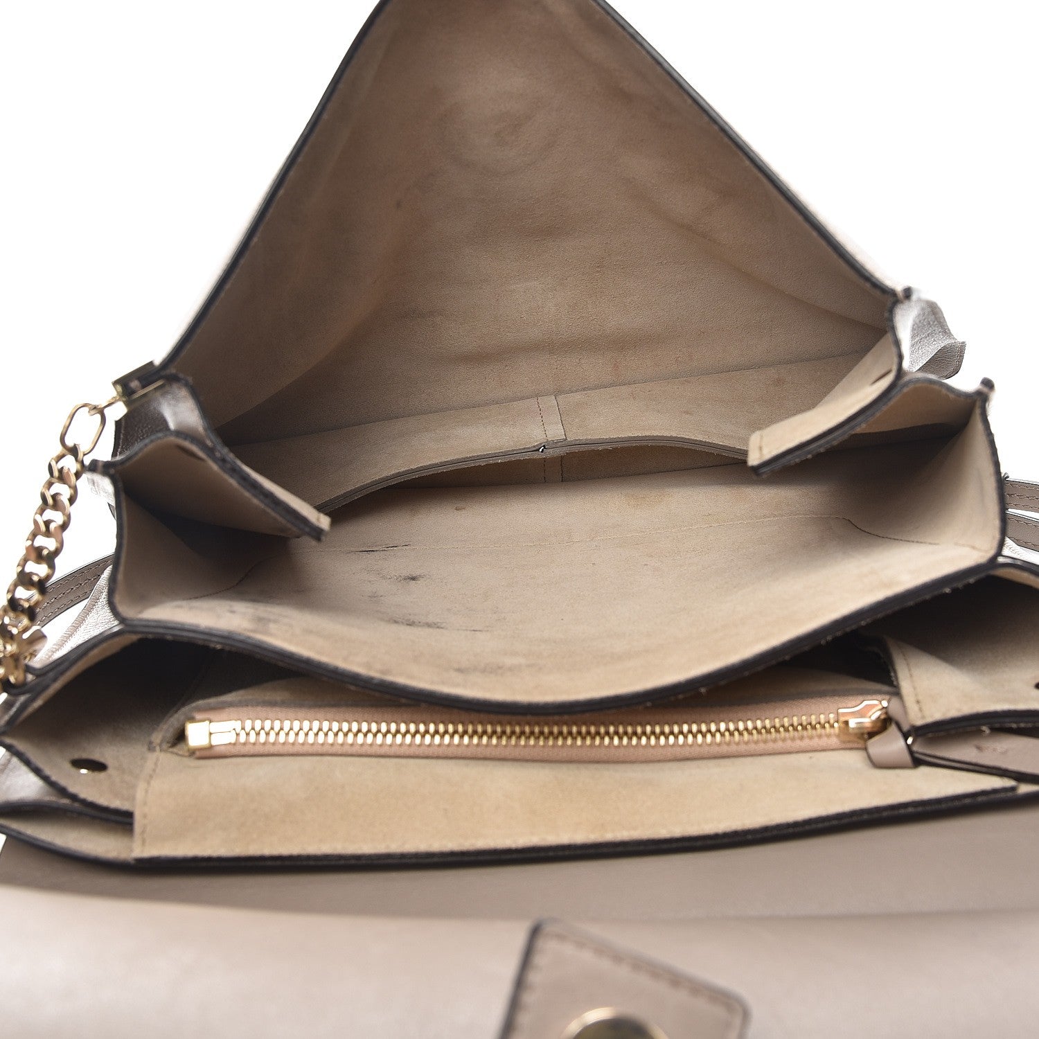 Chloe Calfskin Suede Medium Faye Shoulder Bag Motty Grey 5 of 9