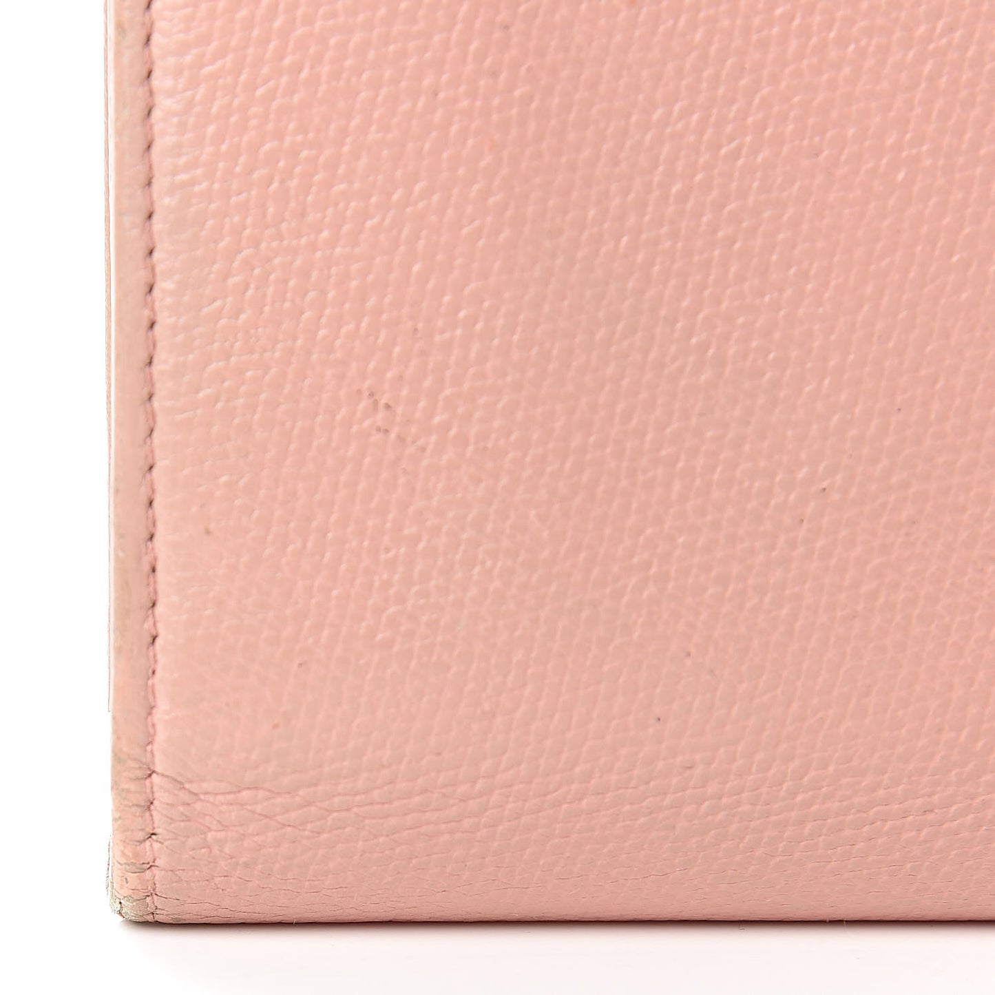Grained Calfskin CC Button Wallet Pink