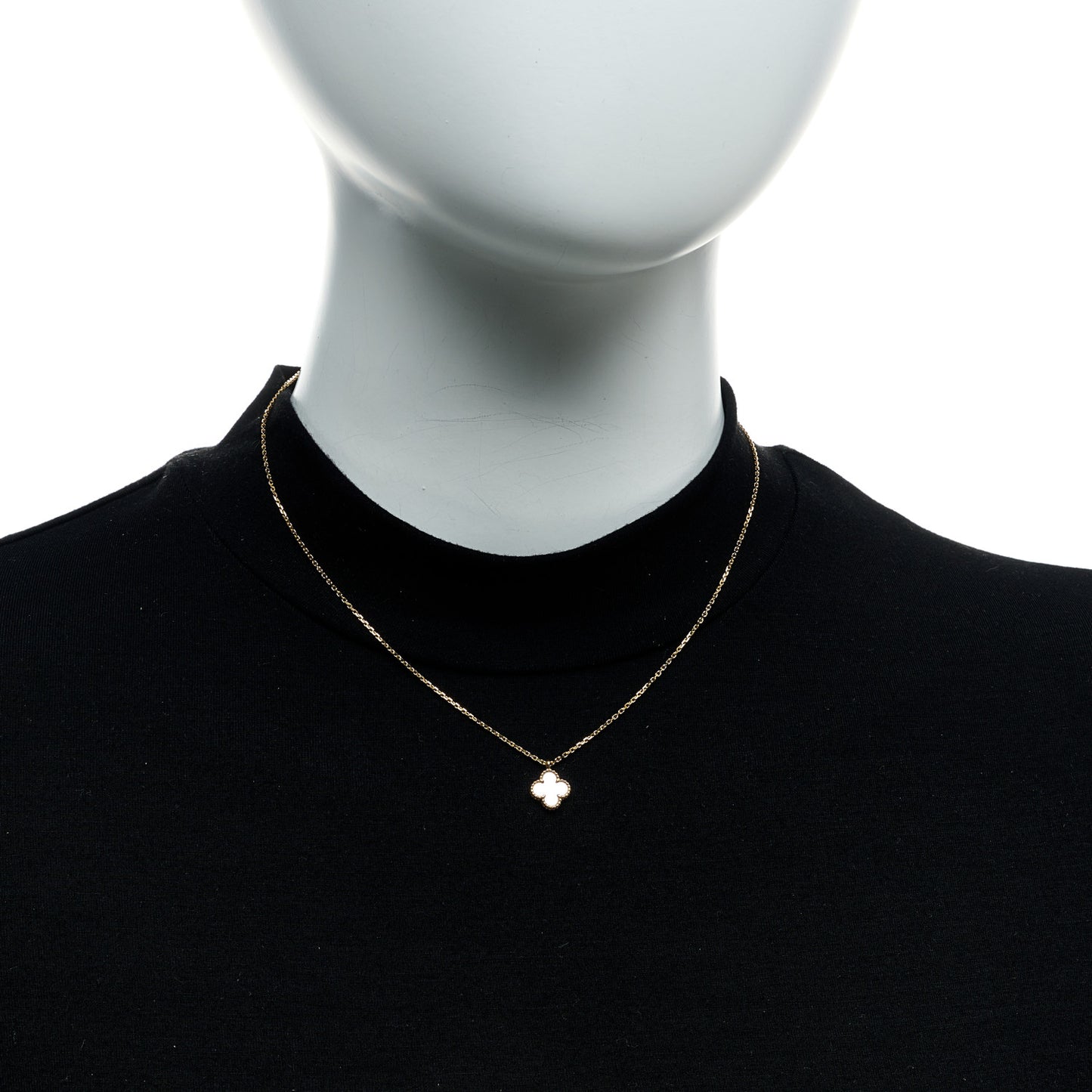 18K Yellow Gold Mother of Pearl Sweet Alhambra Pendant Necklace
