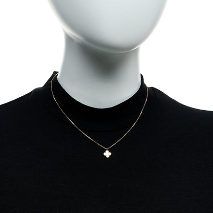 Van Cleef & Arpels 18K Yellow Gold Mother of Pearl Sweet Alhambra Pendant Necklace 2 of 6