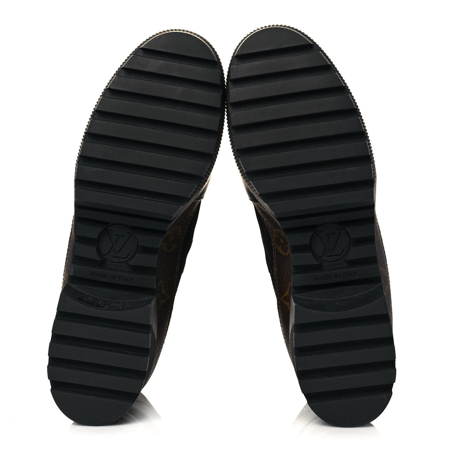 Suede Calfskin Monogram Laureate Platform Desert Boots 39.5 Black