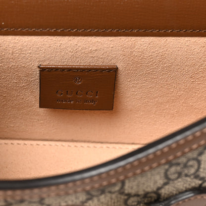 Gucci GG Supreme Monogram Mini Horsebit 1955 Shoulder Bag Beige Brown Sugar 6 of 10