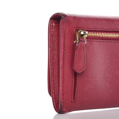 Prada Saffiano Metal Wallet Ibisco 17 of 19