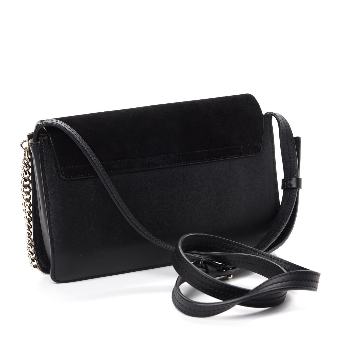 Suede Calfskin Small Faye Shoulder Bag Black