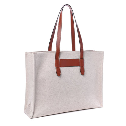 Chloe Cotton Calfskin Large Corita Kent Tote Sepia Brown 2 of 4