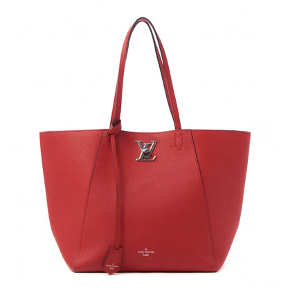 Louis Vuitton Calfskin Lockme Cabas Rubis 1 of 9