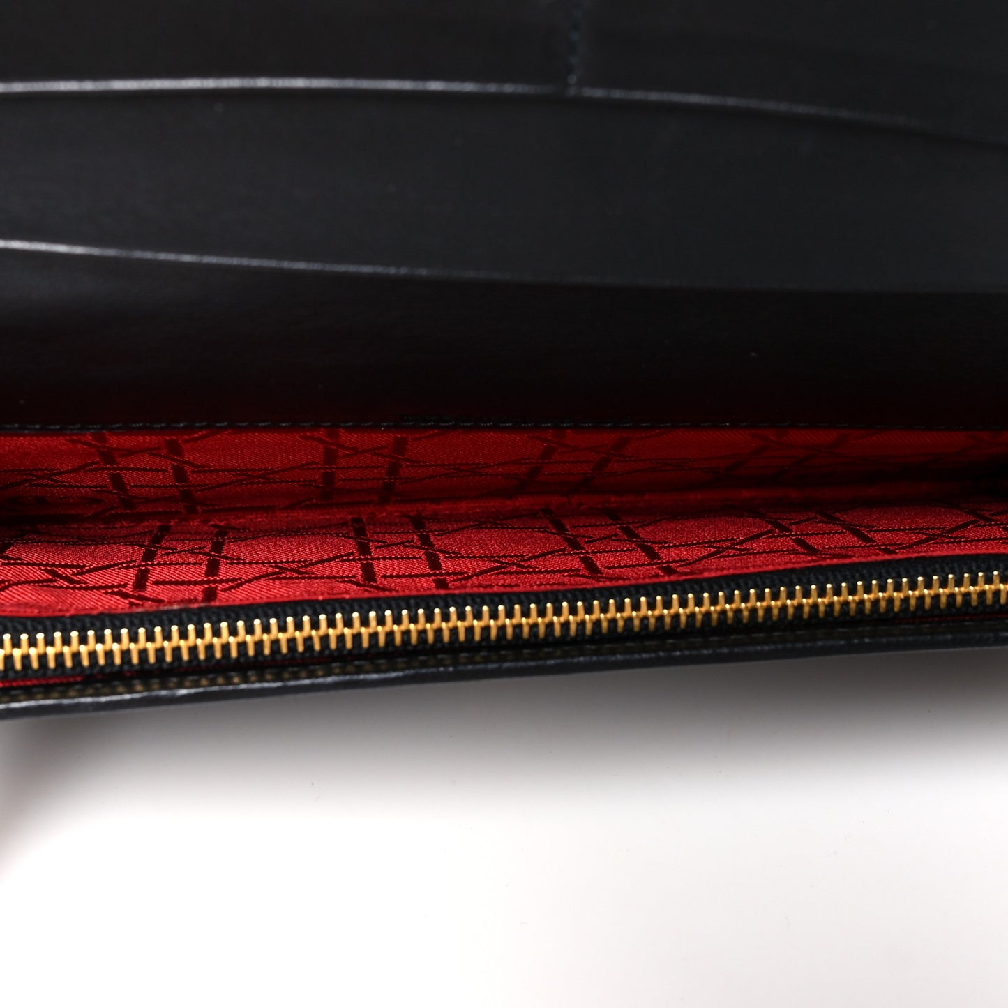 Lambskin Cannage Lady Dior Flap Wallet Black