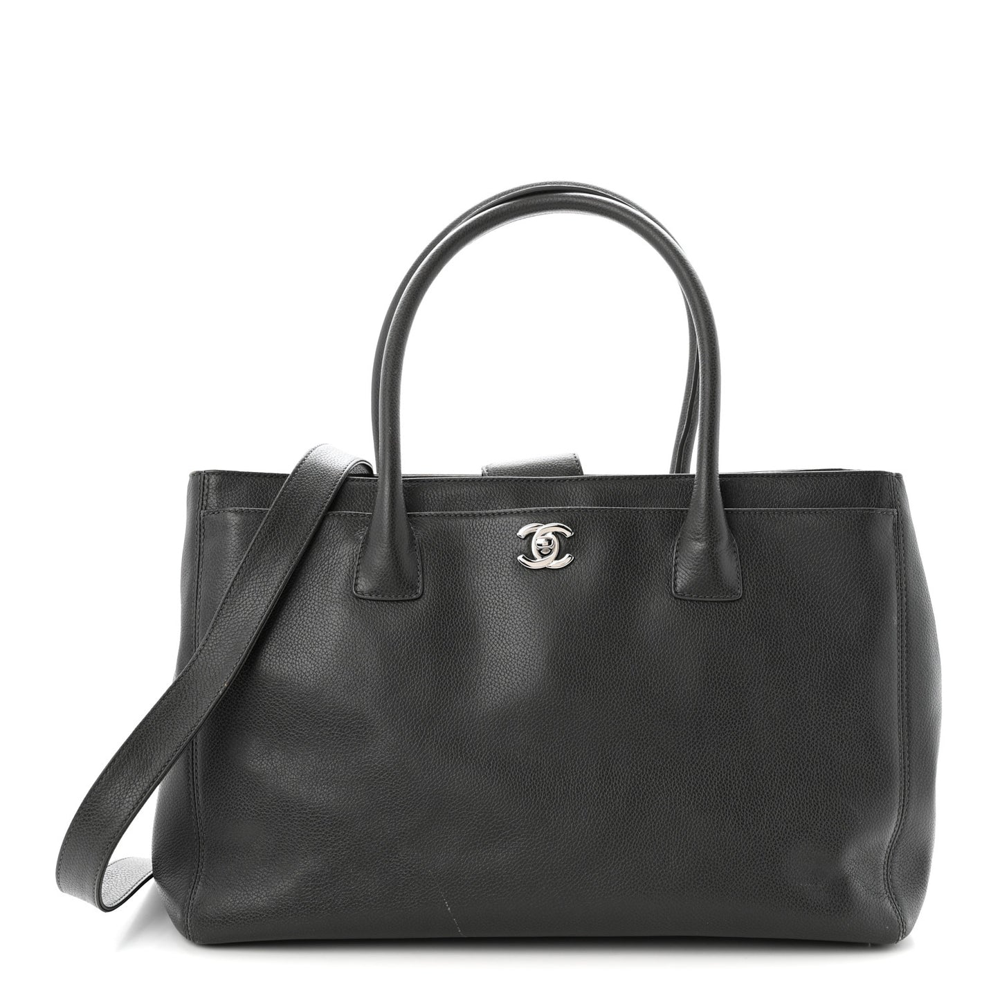 Calfskin Cerf Executive Shopper Tote Grey