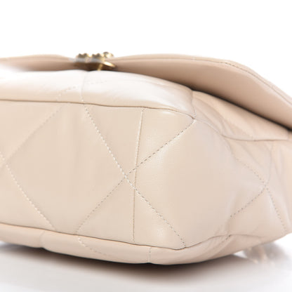 Chanel Goatskin Quilted Large Chanel 19 Flap Beige 7 of 11