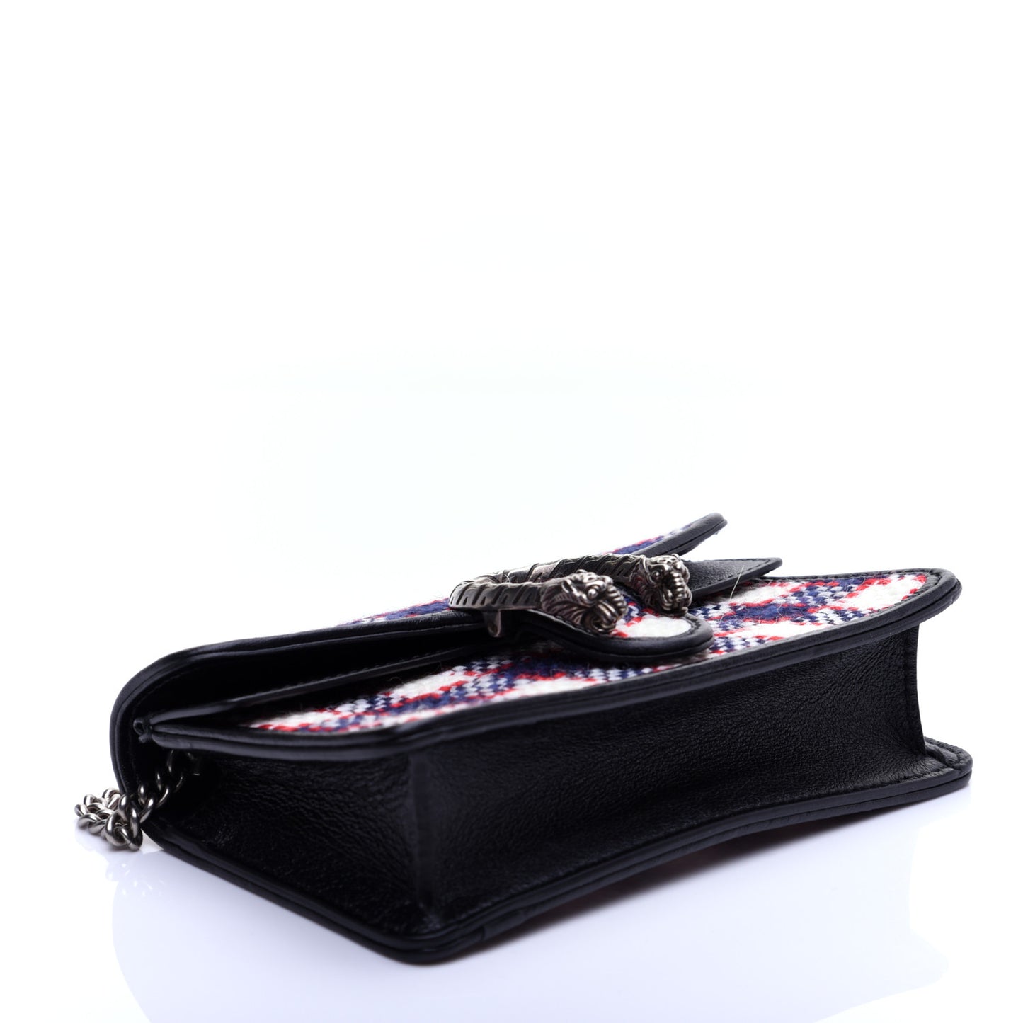 Vintage Tweed Check Super Mini Dionysus Shoulder Bag White Hibiscus Red Marine