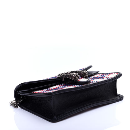 Gucci Vintage Tweed Check Super Mini Dionysus Shoulder Bag White Hibiscus Red Marine 4 of 12