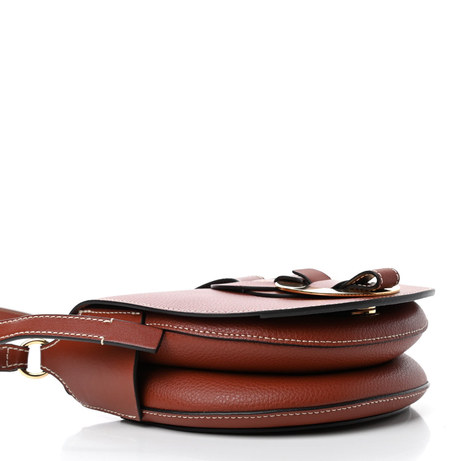 Chloe Grained Calfskin Small Darryl Saddle Crossbody Bag Sepia Brown 3 of 4