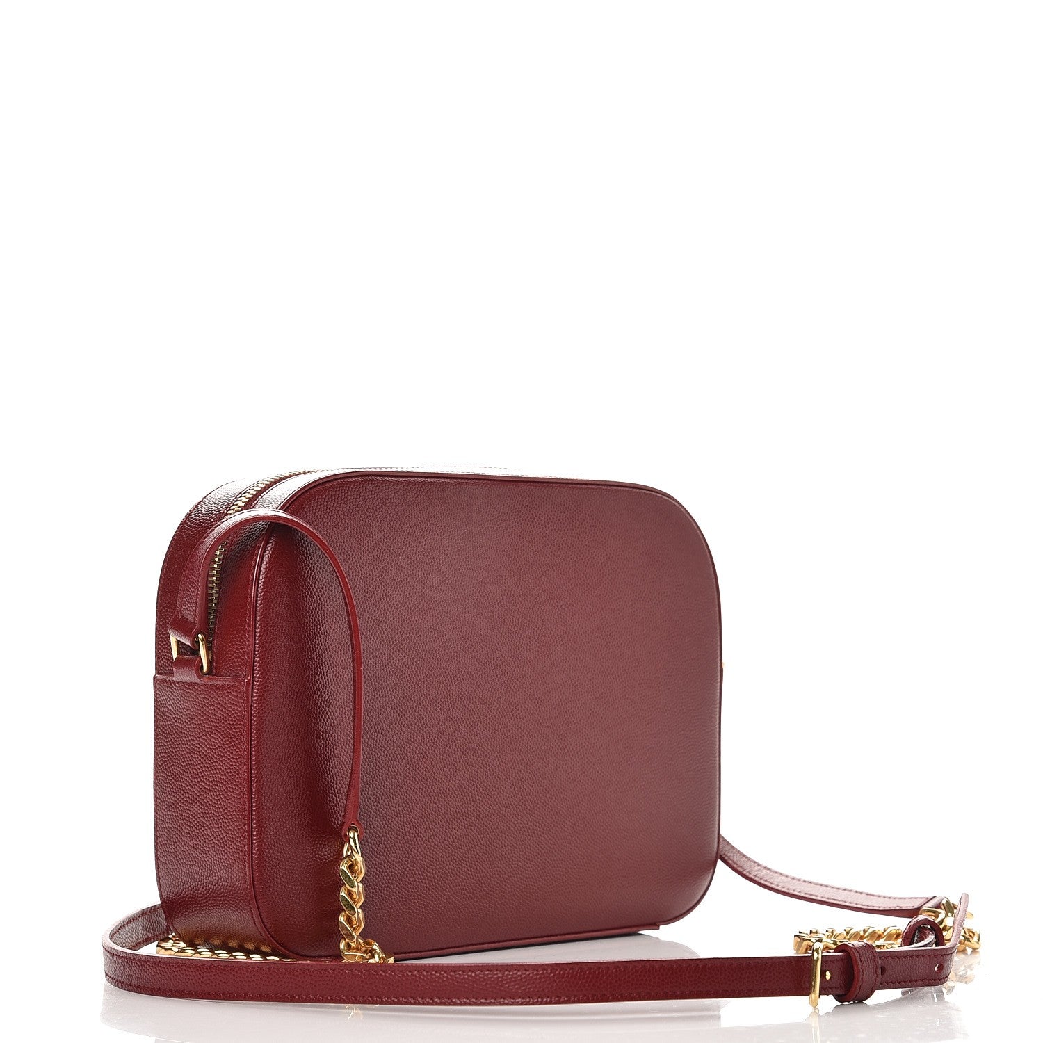 Saint Laurent Grain De Poudre Medium Classic Monogram Camera Bag Wine 3 of 6