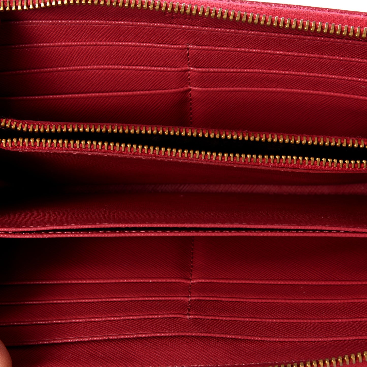 Saffiano Metal Zip Around Wallet Peonia