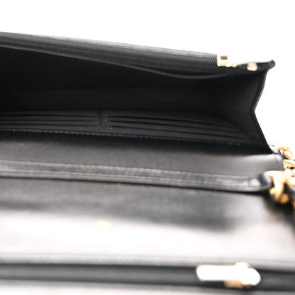 Chanel Lambskin Resin Quilted Wallet On Chain WOC Black 5 of 12