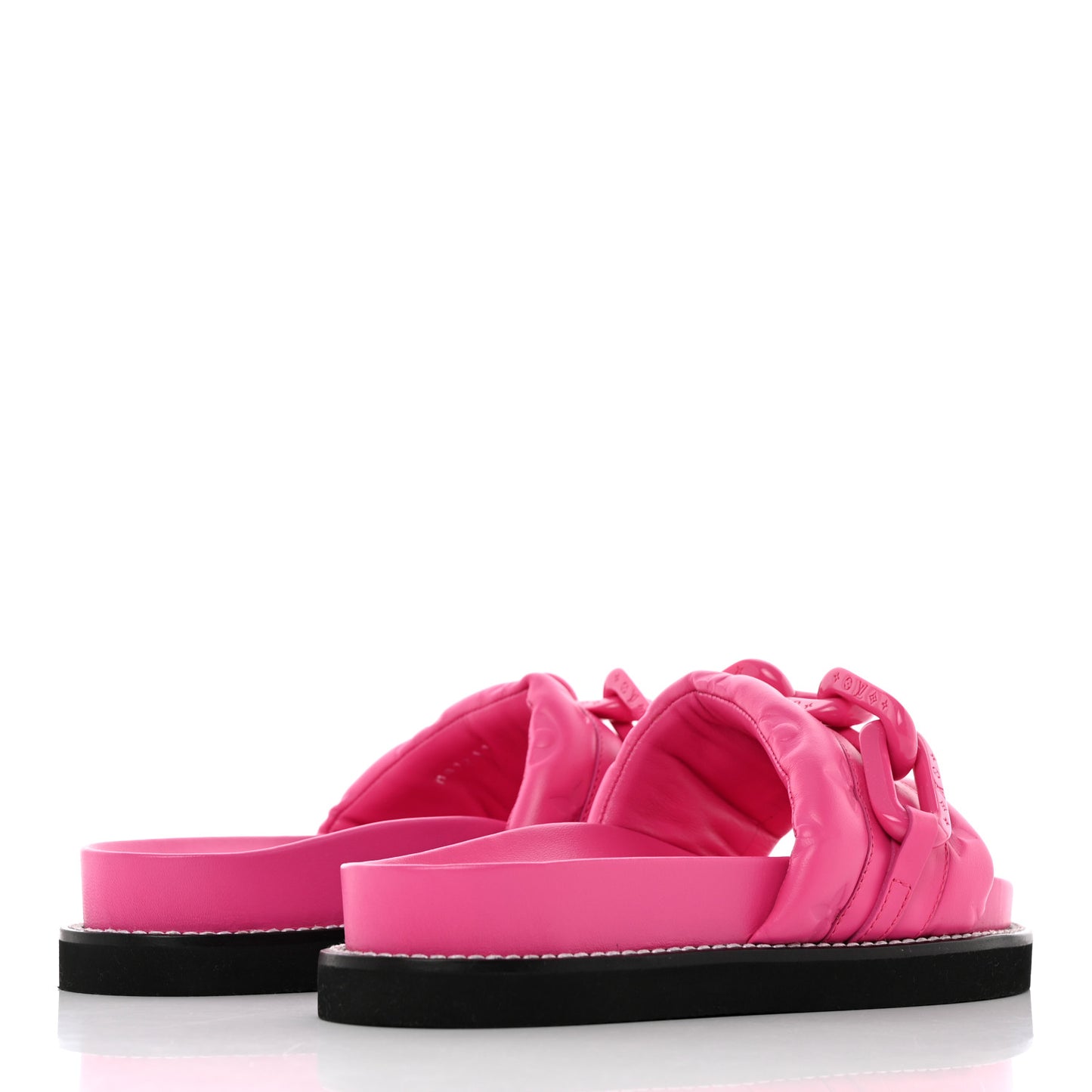 Calfskin Embossed Monogram Sunset Flat Comfort Mule 36 Rose Pop