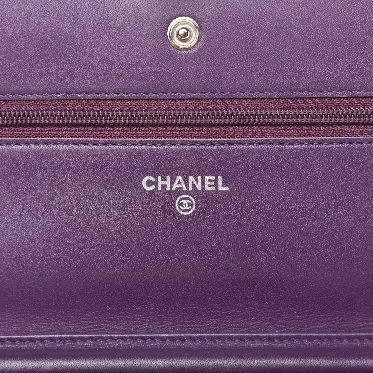 Chanel Patent Quilted Brilliant Wallet On Chain WOC Violet 8 of 12