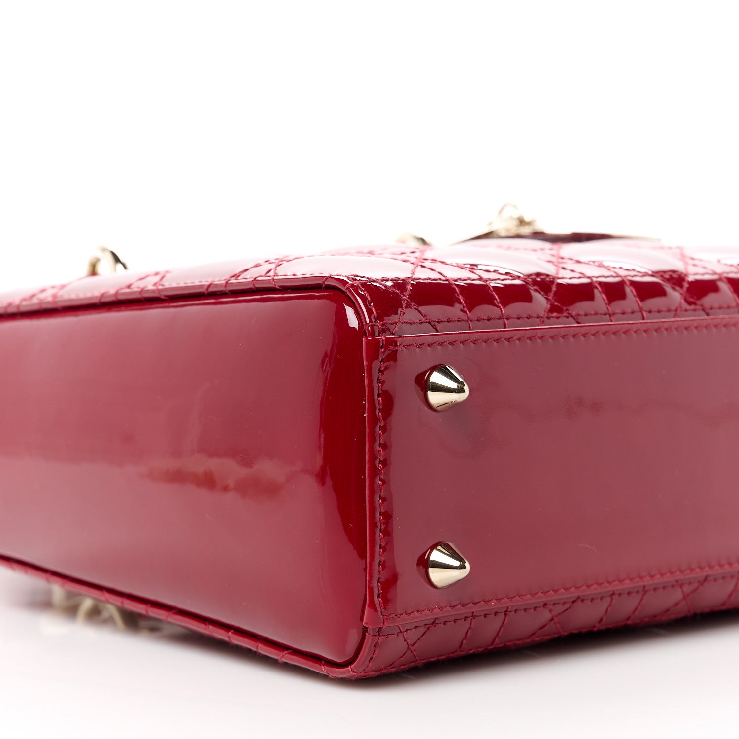 Christian Dior Patent Cannage Small Lady Dior Cherry Red 9 of 14