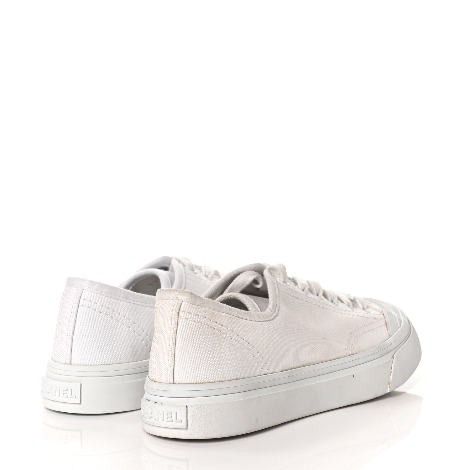 Chanel Fabric Low Top Sneakers 36 White 3 of 11