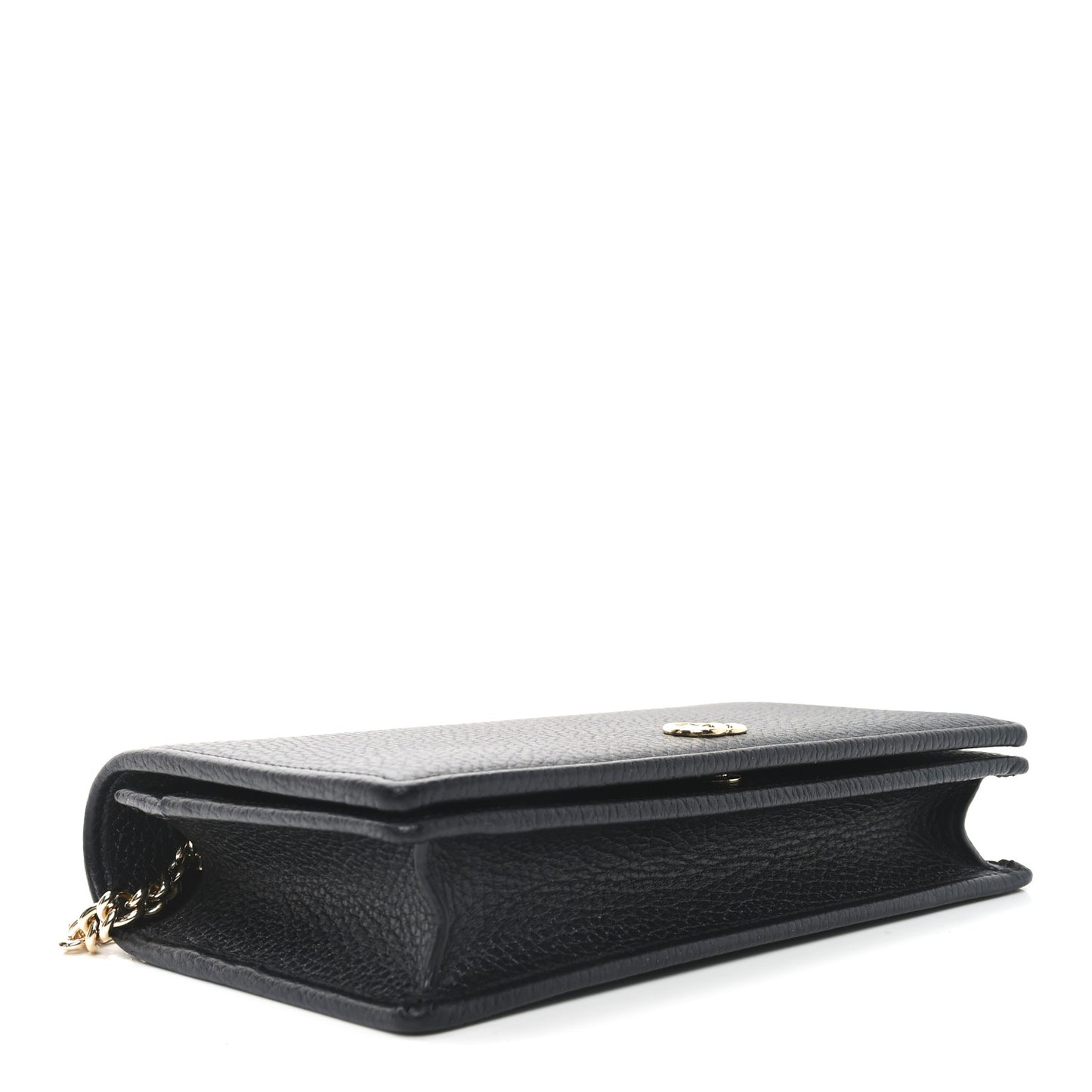 Calfskin Mini GG Marmont Chain Wallet Black