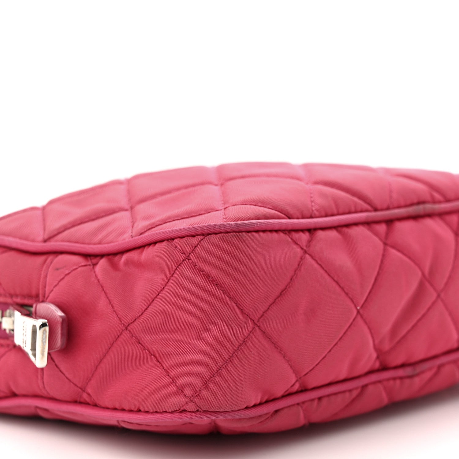 Prada Nylon Tessuto Impuntu Quilted Chain Crossbody Ibisco 9 of 12