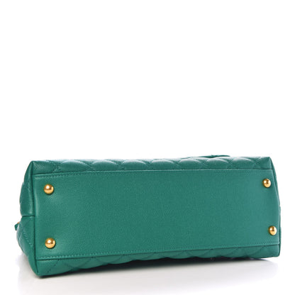 Chanel Caviar Quilted Small Coco Handle Flap Green 6 of 26