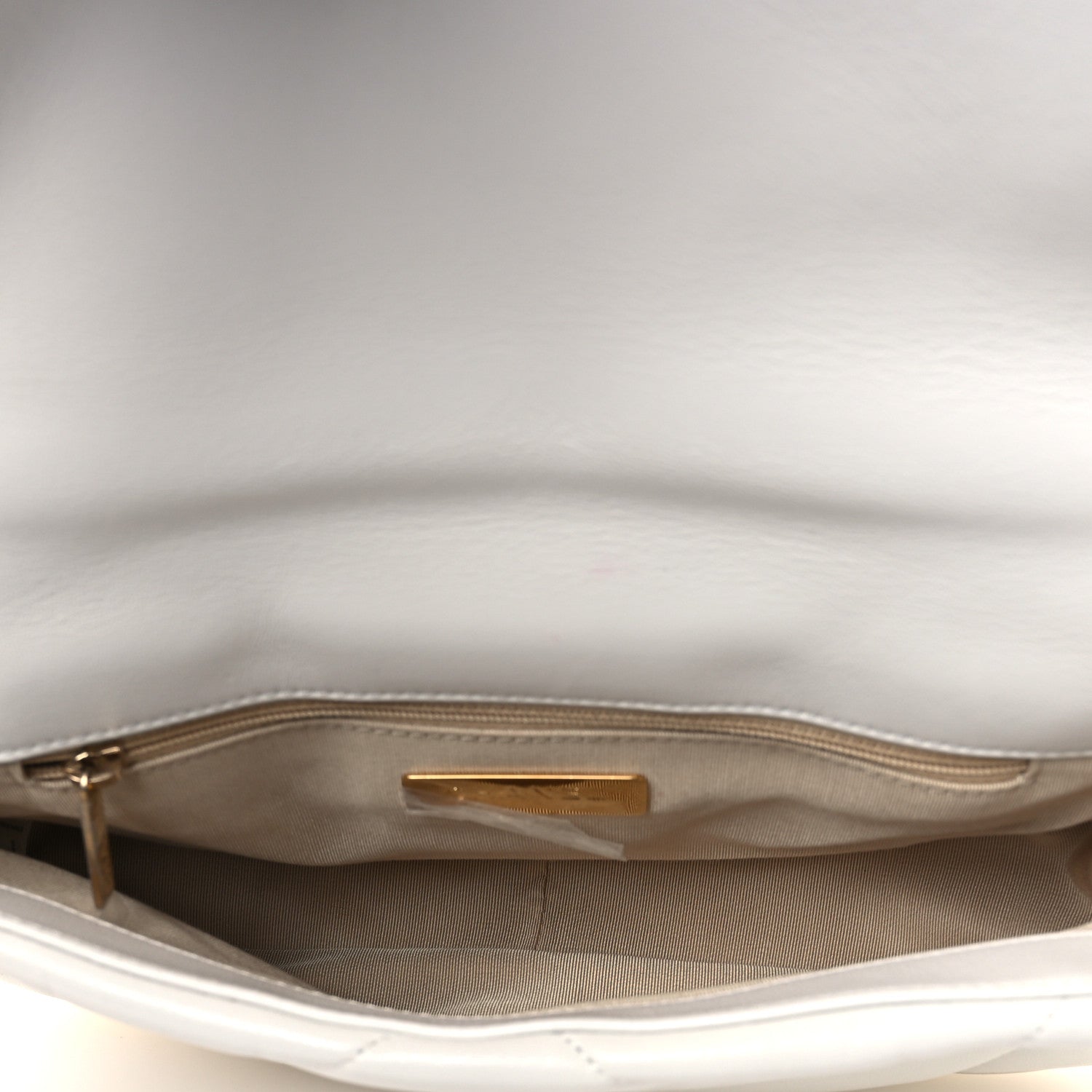 Chanel Goatskin Quilted Medium Chanel 19 Flap White 5 of 12