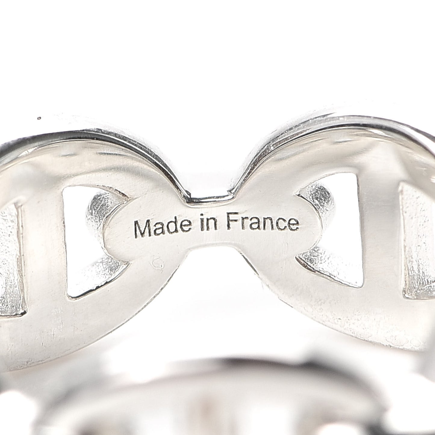 Sterling Silver PM Chaine d'Ancre Enchainee Band Ring 51 5.75