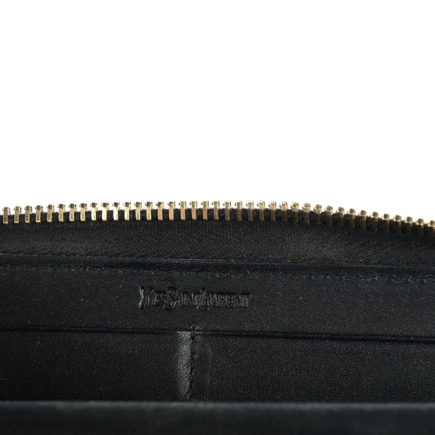 Saint Laurent Textured Patent Monogram Belle De Jour Zip Around Wallet Black 7 of 9