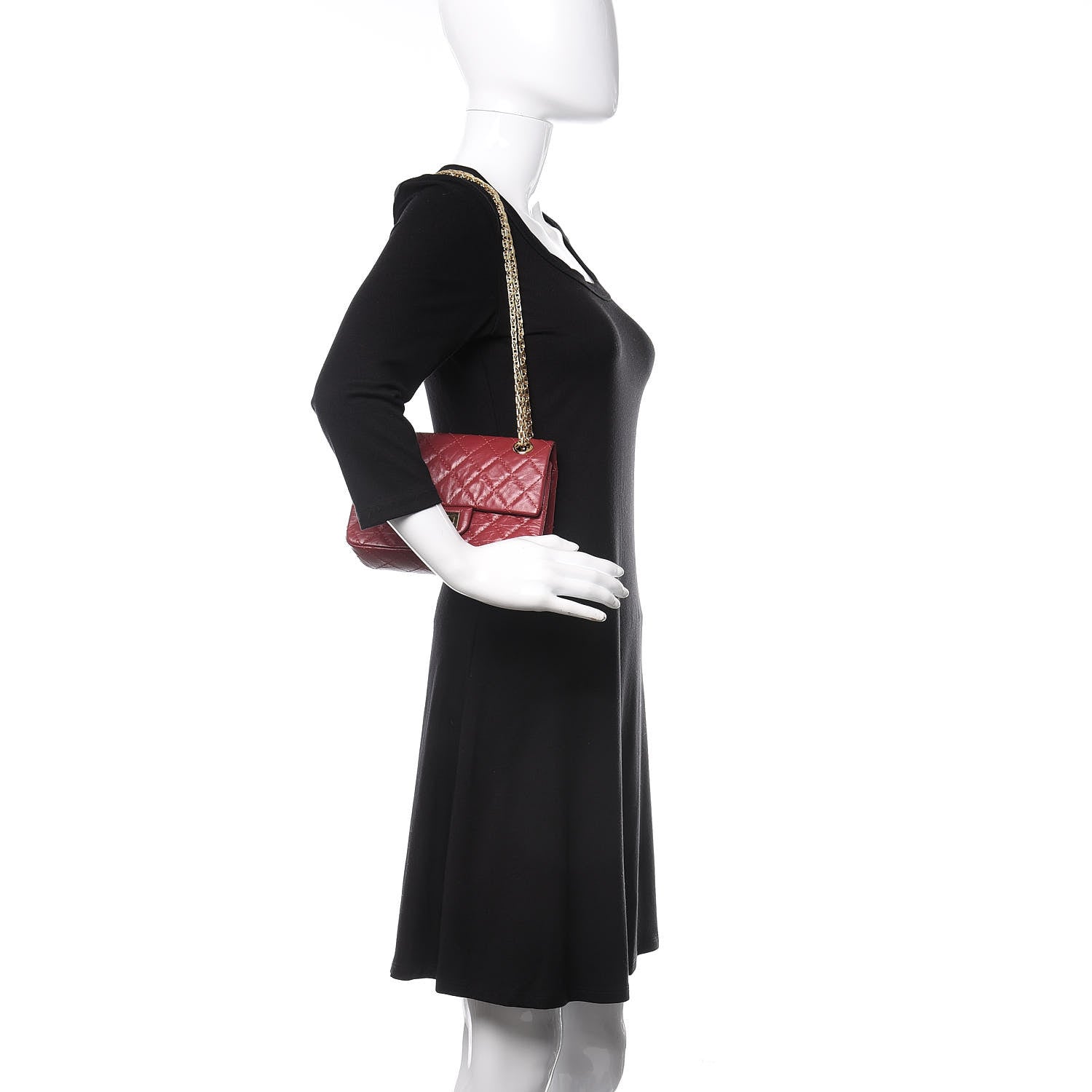 Chanel Aged Calfskin Quilted 2.55 Reissue Mini Flap Red 2 of 11