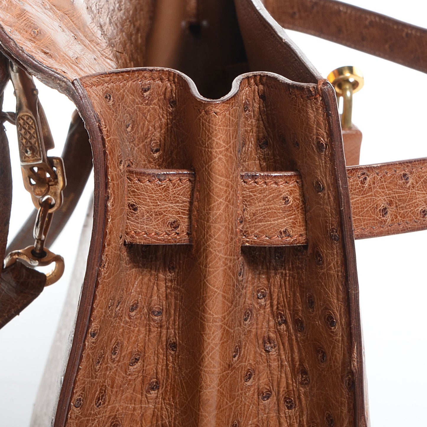 Ostrich Kelly Sellier 32 Gold