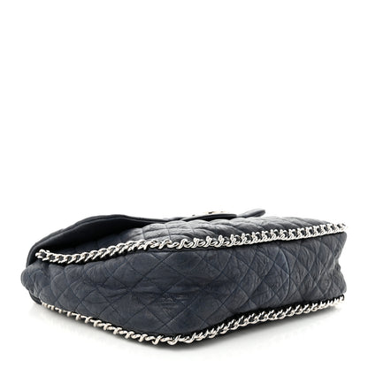 Chanel Washed Lambskin Quilted Maxi Chain Around Flap Black 4 of 10