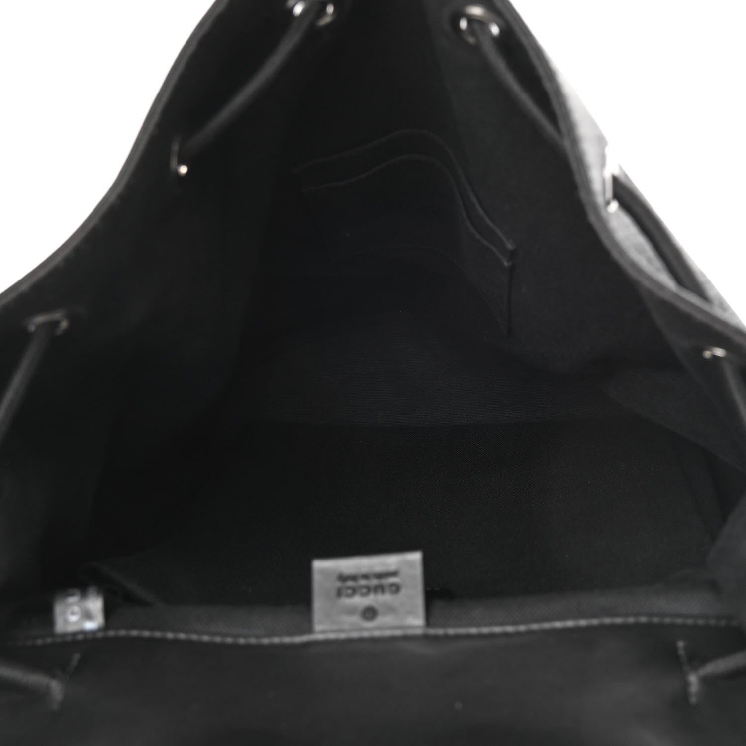 Gucci Soft GG Supreme Monogram Appia Calfskin Web Double Buckle Backpack Black 5 of 15