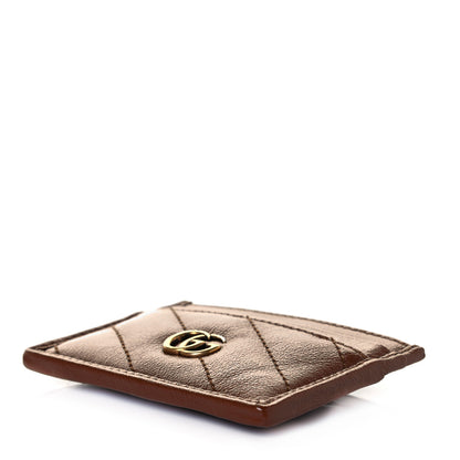 Gucci Azalea Calfskin Matelasse Diagonal GG Marmont Card Holder Cuir 7 of 8