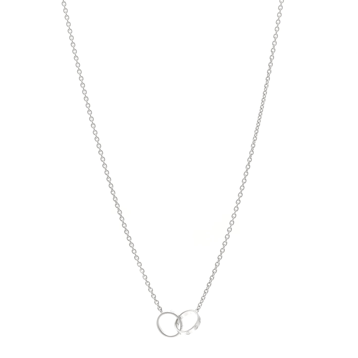 18K White Gold Interlocking LOVE Necklace