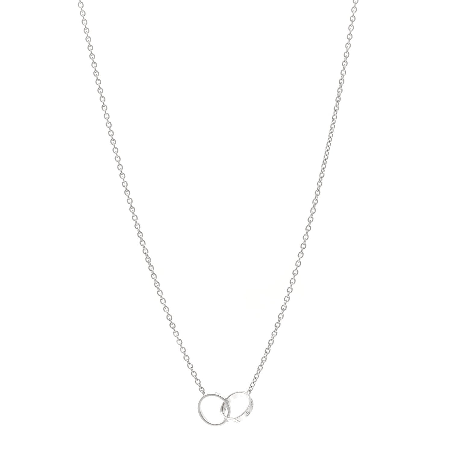 Cartier 18K White Gold Interlocking LOVE Necklace 1 of 5