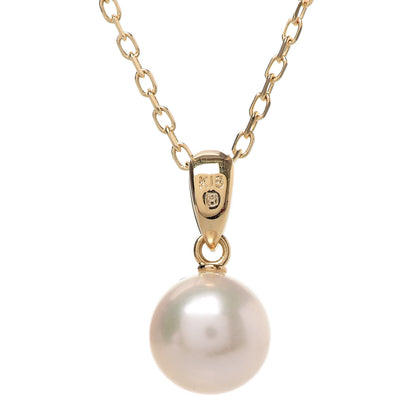 Mikimoto 18K Yellow Gold Akoya Pearl 7.5-8mm Pendant Necklace 4 of 5