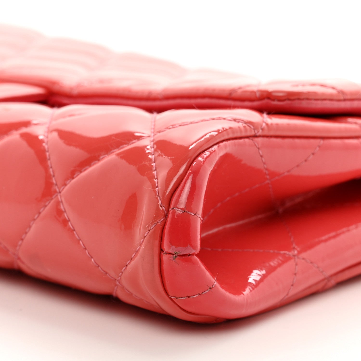 Chanel Patent Quilted Clutch with Chain Flap Fuchsia 10 of 13