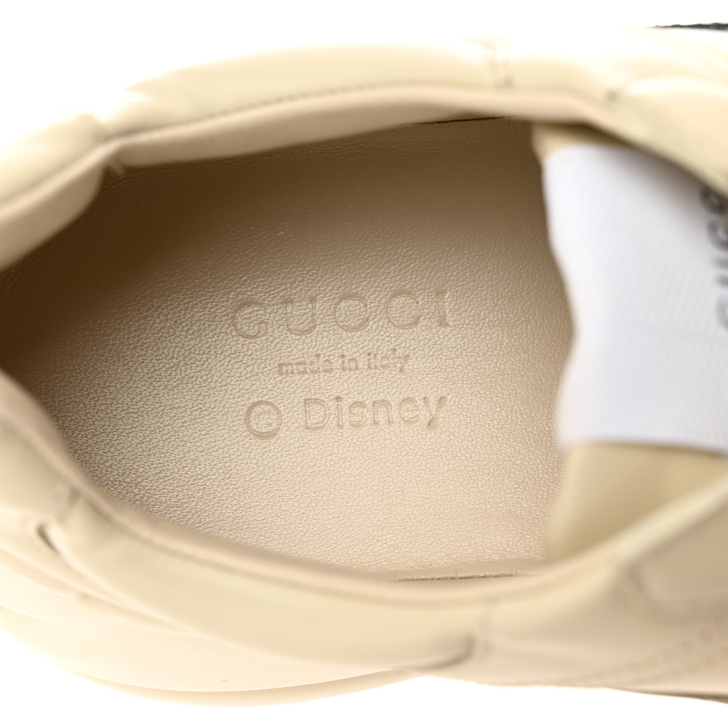 X DISNEY Calfskin Mickey Mouse Womens Rhyton Sneakers 38 Ivory