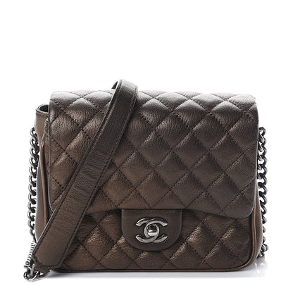 Chanel Metallic Goatskin Quilted Small Rock In Rome Flap Bronze 1 of 9