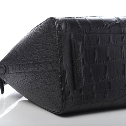 Givenchy Calfskin Crocodile Embossed 3D Stud Medium Antigona Black 9 of 11